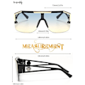 Miniatyrbilde 2 av 5: FlatTopSquareSolbrillerForMennKvinnerOnePieceShadesSemi-RimlessFram