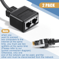Pikkukuva 2 / 5: RJ45-Ethernet-kaapeli 2 kpl Verkkoadapteri Ethernet-jakaja Sovitin