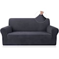 Miniatyrbillede 1 af 5: Mørkegrå sofaovertræk, 2-personers elastisk stof, elastisk