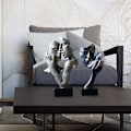 Miniatyrbillede 2 af 5: Stille Par Statue, Moderne Kunstværk Figur Statuette Stue Indretning Kreative Håndværk Dekorative Kunst Ornamenter