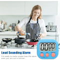 Miniatyrbillede 4 af 5: Magnetisk køkkenur med stort LCD-display, timere til madlavning, studier, høj alarm og nedtælling
