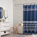 Miniatyrbillede 5 af 5: Bruseforhæng 180 x 180 cm blåt boheme bruseforhæng vandtæt trykt polyester bruseforhæng