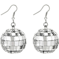 Pikkukuva 1 / 5: 1 pari (hopea) Uudet liioitellut metalliset suuret ympyrät Retro Disco Ball