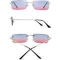 Pikkukuva 4 / 5: SlimRimlessRectangularSunglassesVintageSlenderClearGlassesSpring
