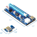 Miniatyrbild 5 av 5: PCIe Riserkort Adapter 6-Pin 1x Till 16x för Mining GPU Riser 1X