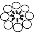 Miniatyrbillede 2 af 5: (Sort, Indvendig Diameter 38mm) 20 stk. Gardinklipsringe, Gardinringe i rustfrit stål med clips til gardiner