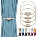 Pikkukuva 1 / 5: 4 kpl Magneettisia verhonpidikkeitä, käsintehty punottu köysi, käytännöllinen ja koristeellinen kotiin ja toimistoon (Beige)