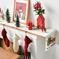 Miniatyrbild 3 av 3: Julduk - rött bilmönster, 33x180 cm, rektangulär duk, tvättbar duk, fläckresistent duk