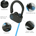 Pikkukuva 4 / 5: Siniset Bluetooth-langattomat kuulokkeet, urheilukuulokkeet, IPX7
