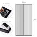 Miniatyrbilde 3 av 5: Svart Magnetisk Myggnettdør 140x240cm Anti-mygg Gardin Selvklebende Stripe Automatisk Lukking Ultra Fint Nett Verktøyfri