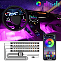 Pikkukuva 1 / 5: Auton sisävalot Autotarvikkeet LED-autovalot Sovellushallinta kaukosäätimellä Musiikin synkronointi RGB-värin vaihto kojelaudan alla