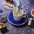 Miniatyrbild 3 av 5: 2 Delar Människformad Tesil Set, Rostfritt Stål Tekanna, Timglas, Teset, Tekanna (Grå)