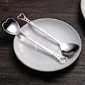 Miniatyrbillede 2 af 4: 6 stk. rustfrit stål hjerteformede skeer søde scoop omrøringsske dessert ske til kage kaffe