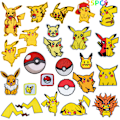 Miniatyrbillede 1 af 5: 25 tegneserie Pikachu-mærker, broderede applikationsmærkater