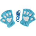 Miniatyrbillede 1 af 4: 1 Par Kvinder Piger Fluffy Imitation Bear Cat Paw Claw Halv Finger Handsker Plys Mitten Vinter Varme Fingerløse Handsker
