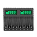 Miniatyrbillede 1 af 5: Batterilader med LCD-skærm, intelligent til AA/AAA NiCd NiMh genopladelige batterier, lader til aa aaa Sort Black 0.15