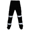 Miniatyrbillede 2 af 2: Sikkerhedsarbejdsbukser til voksne, høj synlighed, elastisk talje, joggingbukser fra BY Black Black M