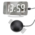 Miniatyrbild 4 av 5: Hög Ljud Vibrerande Väckarklocka för Tunga Sovare Döva Vuxna, Digital Spegelklocka med Sängvibrator