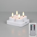 Pikkukuva 1 / 5: PChero Ladattavat LED-tuikkukynttilät 4 kpl - Kaukosäädin ja ajastin juhliin/koristeluun, 4 kpl latausalustalla 4-charge remote control