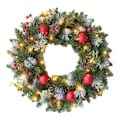 Miniatyrbillede 4 af 5: Julekrans med Lys Udendørs Julekrans til Døren Indendørs Julekrans Juledekorationer (30CM med 20 Lys){EE}