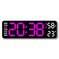 Miniatyrbild 1 av 4: Stor digital väggklocka, extra stor LED-display, automatisk sommartid, datum, inomhustemperatur, 24-timmars elektronisk väggklocka