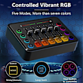 Miniatyrbillede 5 af 5: CASA Gaming Lydmixer, Streaming RGB PC Mixer med XLR-mikrofoninterface, Volume Fader, 48V Fantomstrøm{SL}