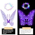 Pikkukuva 3 / 8: Kimaltelevat keijun siivet aikuisille, LED-pantoja ja taikasauvoja karnevaaleihin ja teemajuhliin, sudenkorento violetti Sudenkorento violetti Dragonfly purple Parent