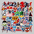 Pikkukuva 5 / 5: 100 Avengers Marvel -tarraa sarjakuva söpö manuaalinen matkapuhelin l