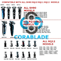 Miniatyrbillede 3 af 4: SH90 Udskiftningshoved Kompatibelt med Philips Norelco RQ12 RQ10 RQ11 SH50 Serie 9000 Arcitec Sensotouch 8000 3D{sl}