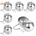 Miniatyrbillede 1 af 5: 6 stk. 304 Rustfrit Stål Te-infuser, Rustfrit Stål Krydderikugle Te-infuser med Kæde Te-si med Krog til Te og Krydderier og Smagsstoffer{sl}