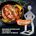 Miniatyrbillede 3 af 9: Sjov BBQ Stand Mand Pølseholder, Genanvendelig Rustfrit Stål Hotdog- og Pølsestativ 4PCS