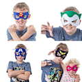Miniatyrbild 4 av 5: Superhjälte Masker Kalasgåvor - 32-pack Filt- och Elastiska Masker för Barn