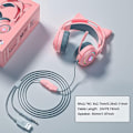 Pikkukuva 5 / 5: Langalliset peliheadsetit, söpöt kissankorvat RGB-taustavalolla varustetut over-ear-kuulokkeet, joissa on melua vaimentava mikrofoni ja surround-ääni tietokoneelle Pink
