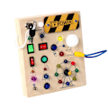 Miniatyrbild 1 av 3: Träleksak LED-brytare Analog Simuleringskretskort Aktivitetsbräda