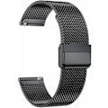 Miniatyrbillede 1 af 4: 22 mm urrem med quick release i rustfrit stål, sort løkke, kompatibel med Samsung Galaxy Watch 3 45 mm HUAWEI GT2 46 mm urrem (22 mm, sort)