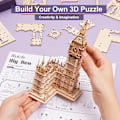Miniatyrbillede 2 af 5: 3D Træpuslespil Big Ben Model Byggesæt til Voksne til at Lave Big Ben Fødselsdagsgaver til Familie og Venner