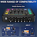 Miniatyrbillede 3 af 5: CASA Gaming Lydmixer, Streaming RGB PC Mixer med XLR-mikrofoninterface, Volume Fader, 48V Fantomstrøm{SL}