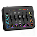 Miniatyrbillede 1 af 5: CASA Gaming Lydmixer, Streaming RGB PC Mixer med XLR-mikrofoninterface, Volume Fader, 48V Fantomstrøm{SL}