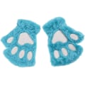 Miniatyrbillede 3 af 4: 1 Par Kvinder Piger Fluffy Imitation Bear Cat Paw Claw Halv Finger Handsker Plys Mitten Vinter Varme Fingerløse Handsker