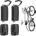 Miniatyrbillede 1 af 7: Rotérbart cykelvægbeslag, cykelophæng til garage og indendørs opbevaring, vertikalt cykelstativ holder op til 35 kg, 2-pak, sort