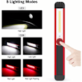 Miniatyrbillede 2 af 5: Arbejdslys, genopladelig LED-arbejdslampe COB lommelygte 5 tilstande magnetisk lommelygte til bil, garage, værksted, gør-det-selv, camping (2 stk.)