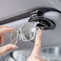 Miniatyrbild 4 av 5: TWYGV Passar Volvo Bil Solglasögonhållare, Läder Glasögonhållare Glasögonhållare för Bil Solskydd{sl】 Red