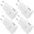 Miniatyrbillede 1 af 6: 4-pak 5V-2A USB Strømadapter Sokkel Adapter Universal Hurtiglader til iPhone 12/11/X 8/7/6, Samsung Galaxy S22 S21 S20 S10 S5 S6 S7 S8 S9/Edge/Plu