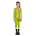 Miniatyrbild 2 av 5: Juldräkt för barn, flickor och pojkar, Grinch-cosplay, jumpsuit, julparty, body A 150cm