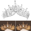 Miniatyrbild 2 av 5: Kronprinsessans Bröllopshårtillbehör Pärlor Brud Tiara Brud gold