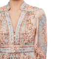 Miniatyrbillede 4 af 5: Zim Style AUGUST PLUNGE MIDI LINEN KJOLE Damekjole Mode Temperament Retro Kvinder Lang Kjole Blue M