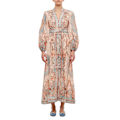 Miniatyrbillede 2 af 5: Zim Style AUGUST PLUNGE MIDI LINEN KJOLE Damekjole Mode Temperament Retro Kvinder Lang Kjole Blue M