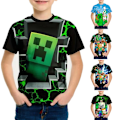 Miniatyrbild 2 av 3: Minecraft Pojkar T-shirt Sommar T-shirt Topp Barn Kortärmad #3 150cm