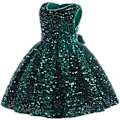 Pikkukuva 1 / 2: Jouluprinsessa Retro Paljettimekko Tyttöjen Tanssiaisjuhlamekko Green 80CM