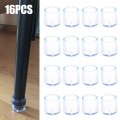 Pikkukuva 1 / 5: 16mm silikoniset tuolin jalan suojukset huonekalujen pöydän jalkojen pehmusteet Transparent 16mm-16PCS